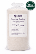 Supreme Batting - 80/20 Cotton/Poly Blend - 15 Yard Roll (93" x 15yds)