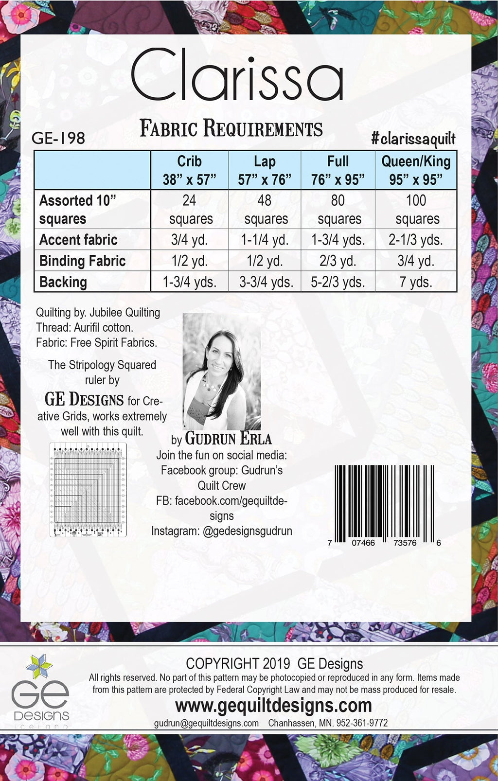 Clarissa - 10" Square Pattern 198