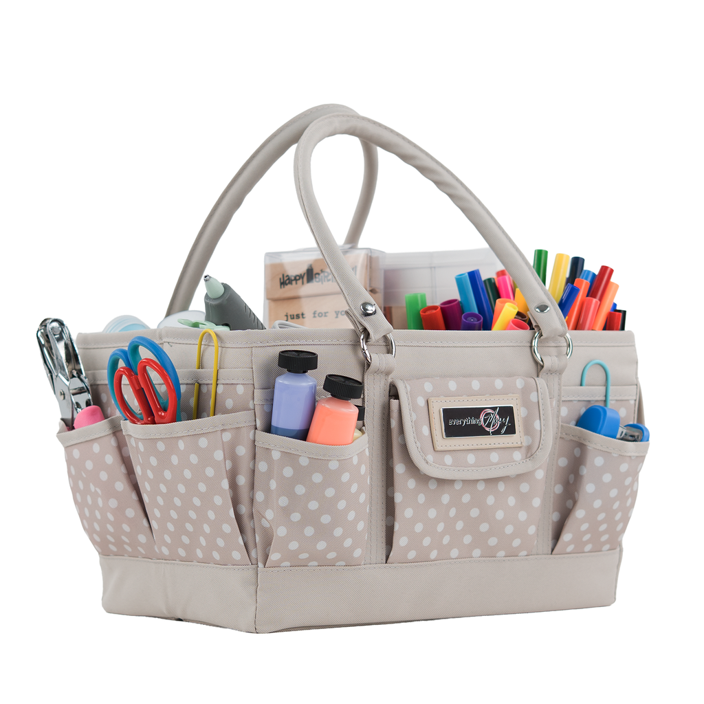 Deluxe Store & Tote Craft Organizer, Tan Dot