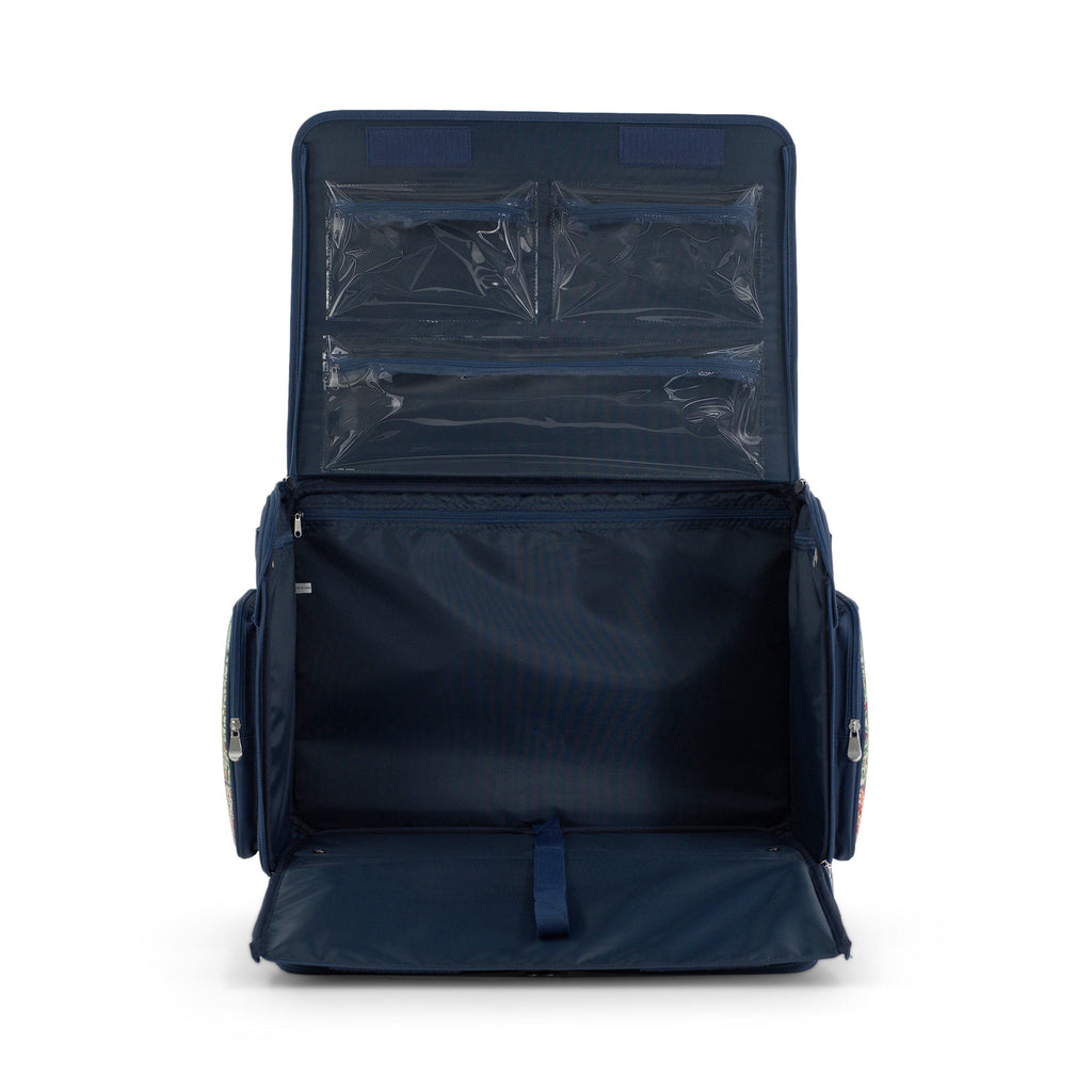 Everything Mary XL Rolling Sewing Machine Case with Wheels in Quilted Pattern – Sewing Machine Tote Bag for Travel, Classes & Quilting