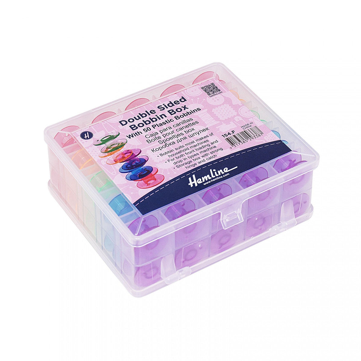 Double Sided Bobbin Box with 50 Bobbins